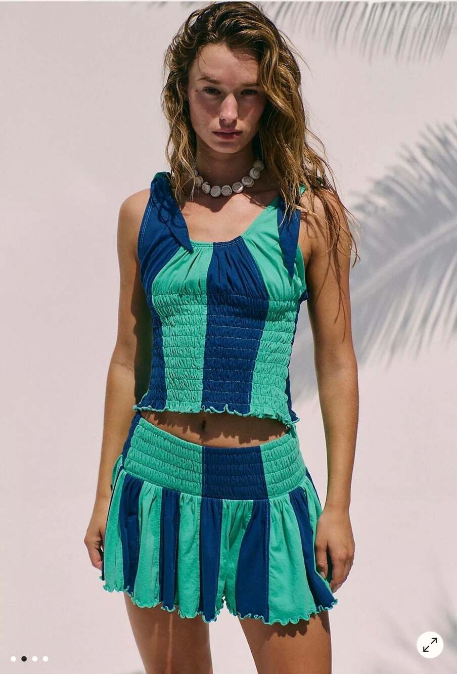 free-est Mint Poseidon Combo Shirred Top